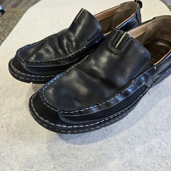 ? Clarks XTR Men’s Size 11.5 Black Slip On Leather Oxford Comfort Black main image 8